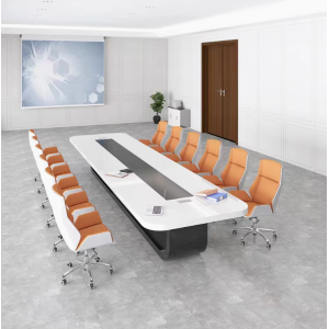 烤漆会议桌简约现代洽谈桌研判桌无纸化条形办公桌会议室桌椅组合